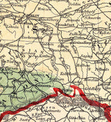 1876 Map of Germany Austria and Switzerland