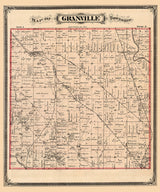 1876 Map of Granville Township Milwaukee County Wisconsin