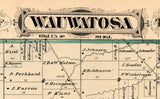 1876 Map of Wauwatosa Township Milwaukee County Wisconsin