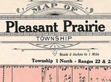 1908 Map of Pleasant Prairie Township Kenosha County Wisconsin