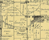 1908 Map of Wheatland Township Kenosha County Wisconsin