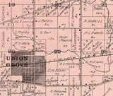 1908 Map of Yorkville Township Racine County Wisconsin