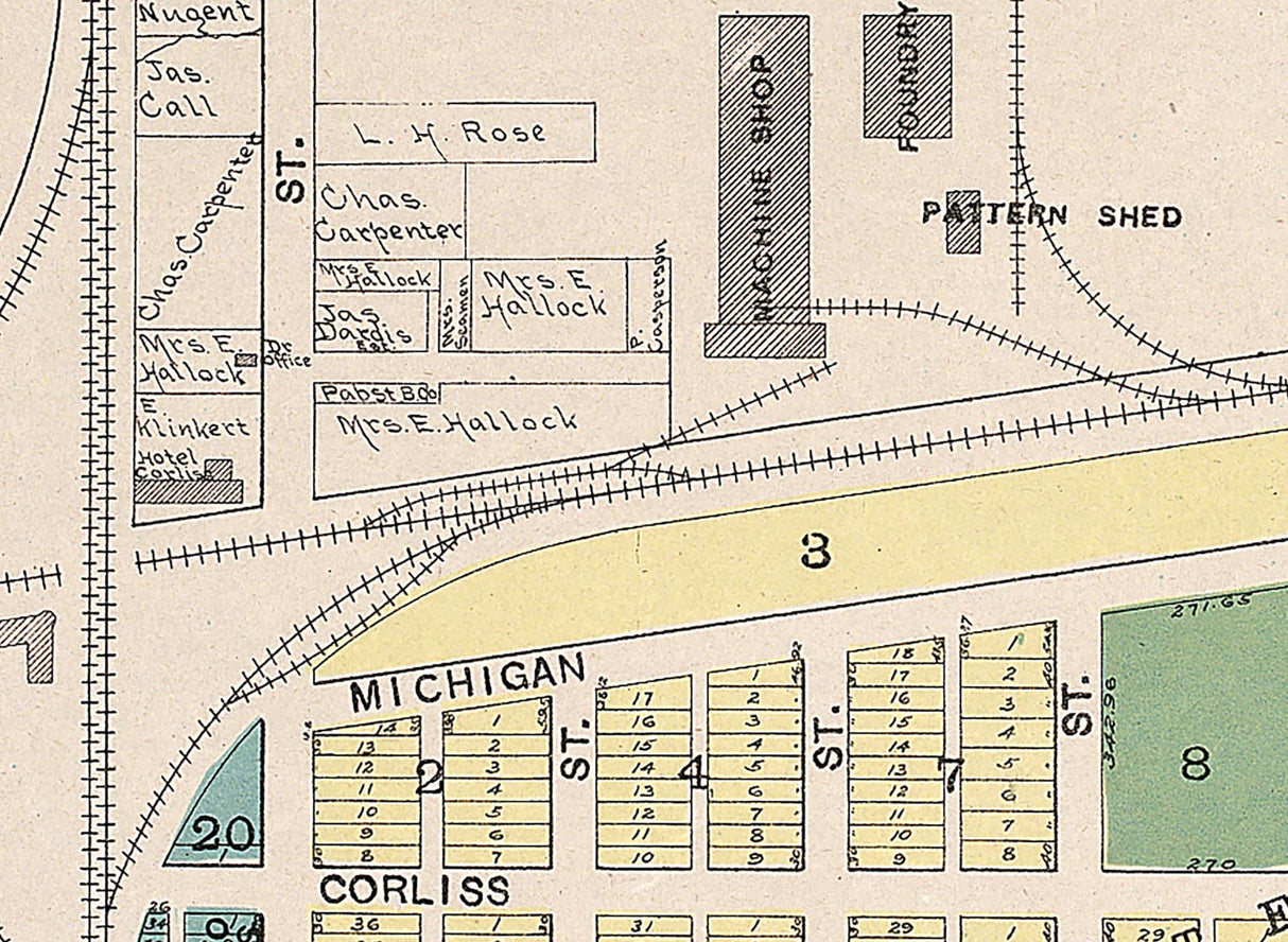 1908 Town Map of Corliss Racine County Wisconsin