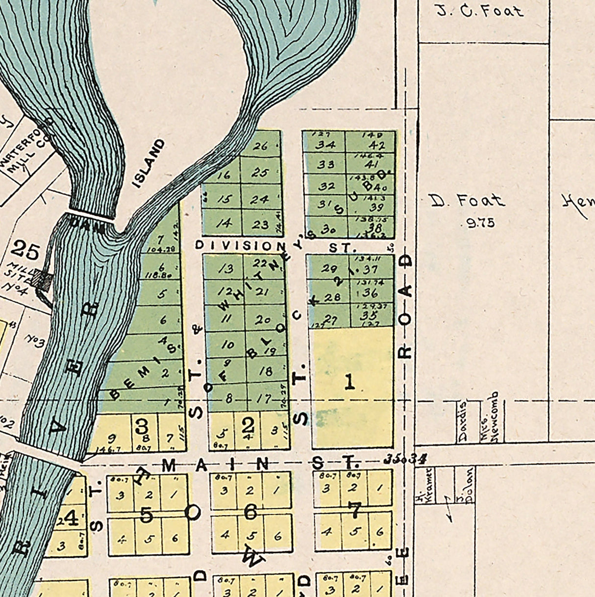 1908 Town Map of Waterford Racine County Wisconsin