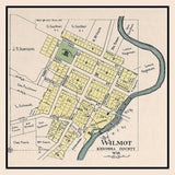1908 Town Map of Wilmot Kenosha County Wisconsin