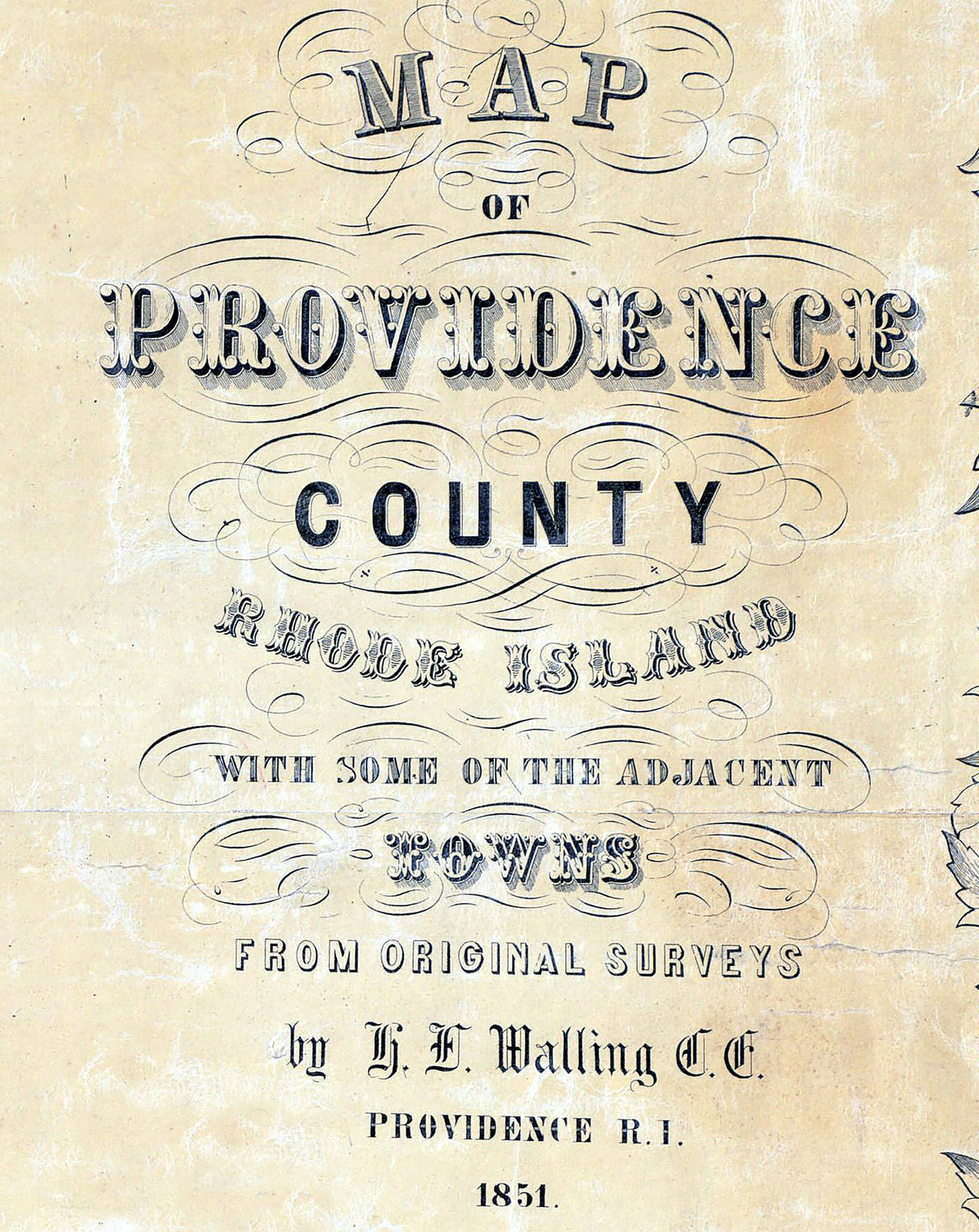 1851 Map of Providence County Rhode Island