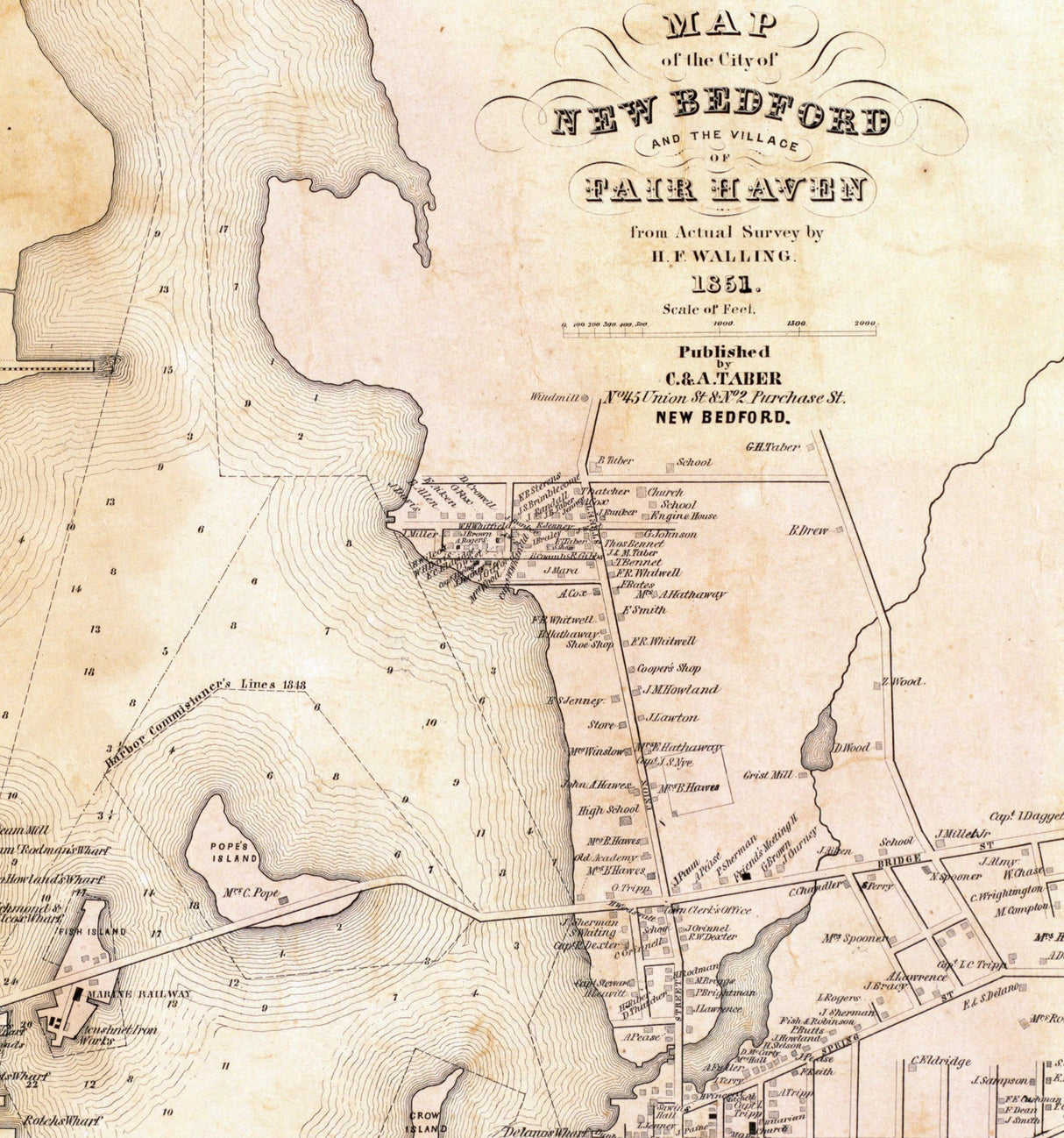 1852 Map of Bristol County Massachusetts