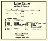 1970 Map of Lake Como Walworth County Wisconsin