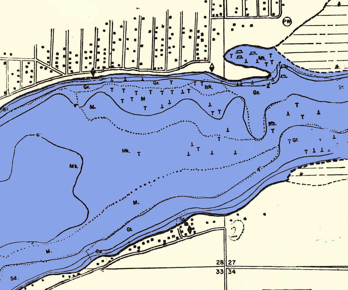1970 Map of Lake Como Walworth County Wisconsin