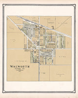 1907 Town Map of Walworth Walworth County Wisconsin
