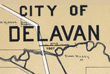 1907 Town Map of Delavan Walworth County Wisconsin