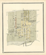 1907 Town Map of East Troy Walworth County Wisconsin