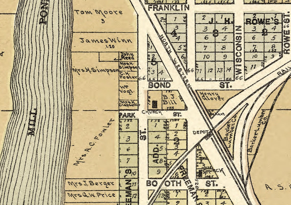 1907 Town Map of Genoa Walworth County Wisconsin