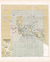 1907 Town Map of Sharon Walworth County Wisconsin