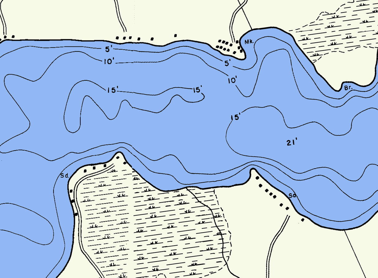 1962 Map of Squaw Lake Oneida and Vilas County Wisconsin