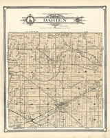 1907 Map of Darien Township Walworth County Wisconsin