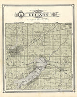 1907 Map of Delavan Township Walworth County Wisconsin