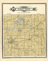 1907 Map of East Troy Township Walworth County Wisconsin