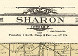 1907 Map of Sharon Township Walworth County Wisconsin