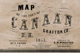 1855 Town Map of Canaan Grafton County New Hampshire