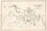 1880 Town Map of Dedham Norfolk County Massachusetts