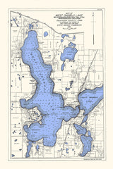 1916 Map of West Okoboji Lake Dickinson County Iowa