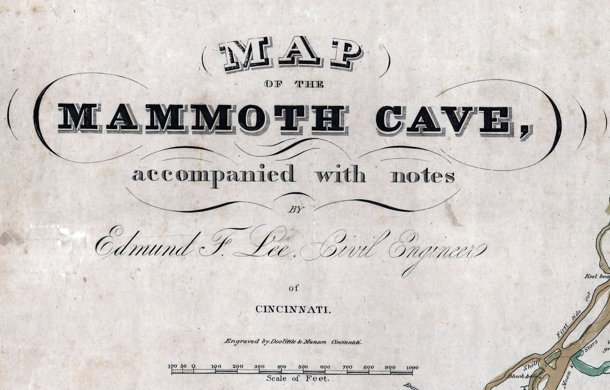 1835 Map of Mammoth Cave Kentucky