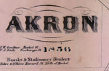 1856 Town Map of Akron Summit County Ohio