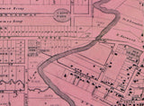 1857 Town Map of Adrian Lenawee County Michigan