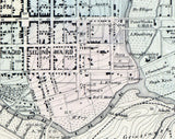 1862 Town Map of Allentown Lehigh County Pennsylvania