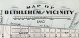 1862 Town Map of Bethlehem Lehigh County Pennsylvania