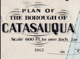 1862 Town Map of Catasauqua Lehigh County Pennsylvania