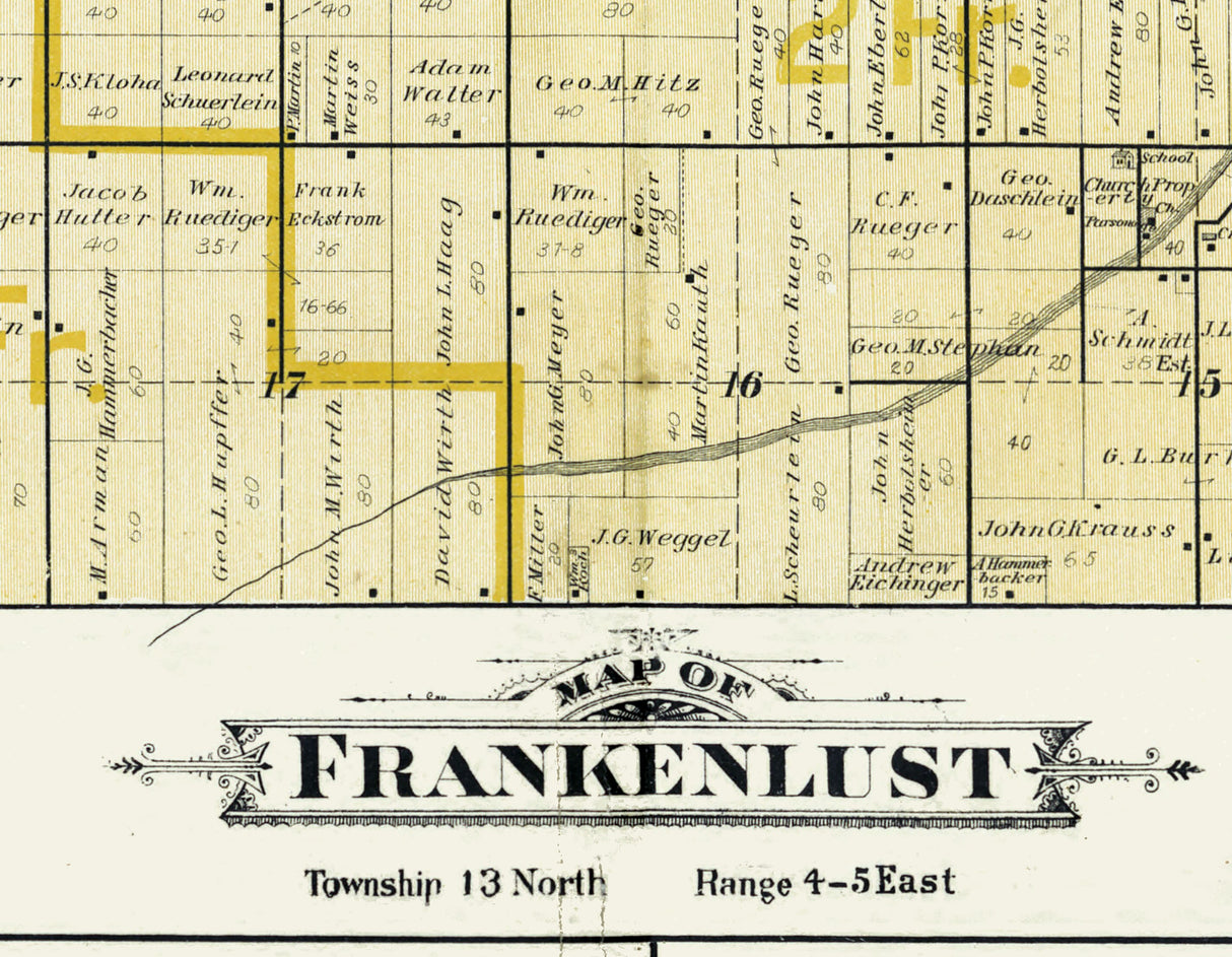 1896 Map of Bangor Township Bay County Michigan Frankenlust