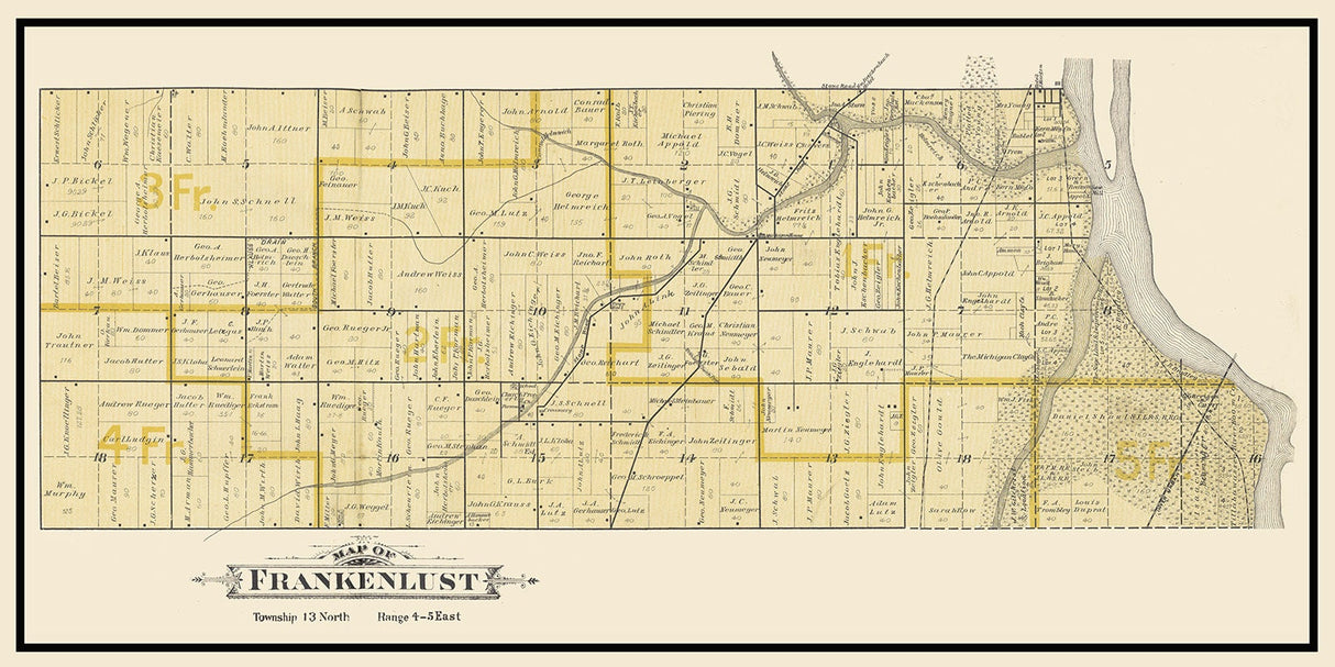 1896 Map of Frankenlust Township Bay County Michigan