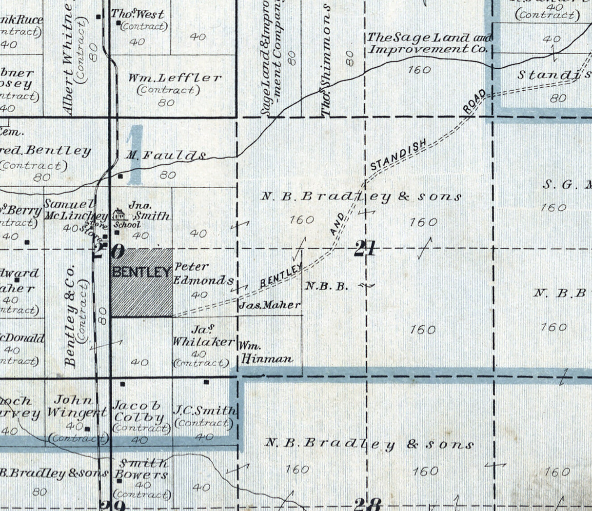 1896 Map of Gibson Township Bay County Michigan
