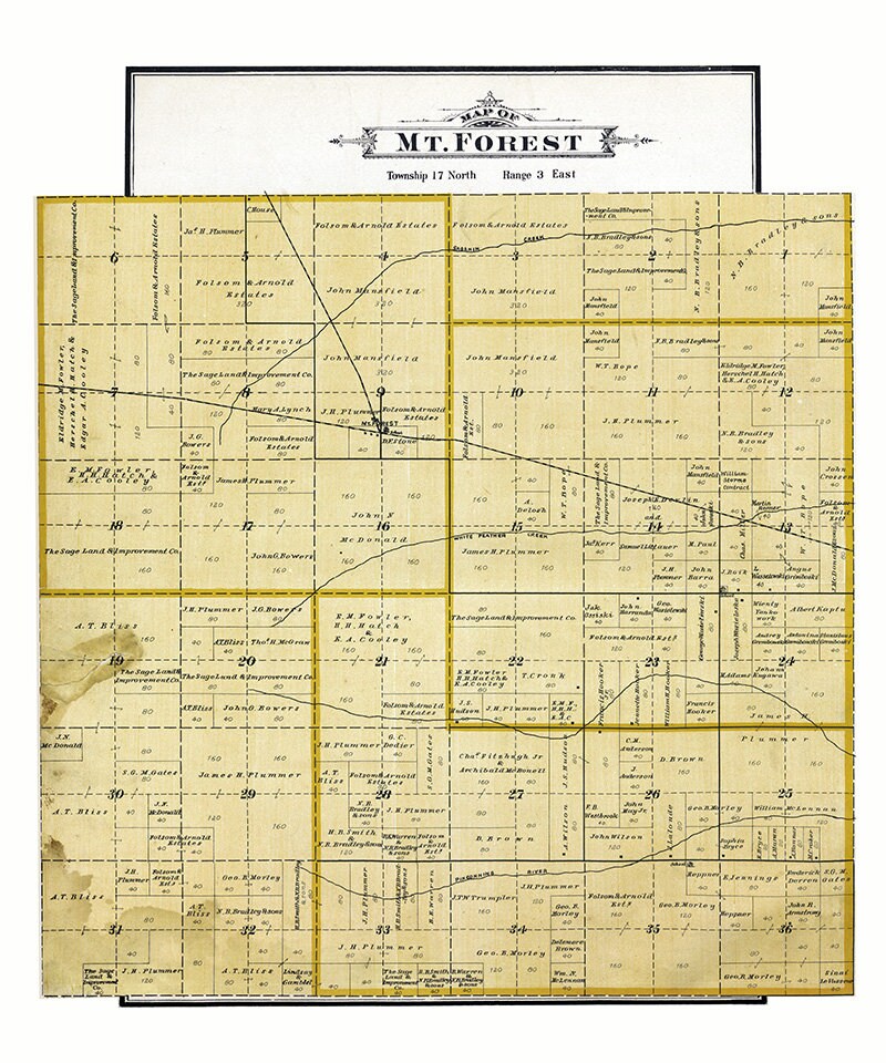 1896 Map of Mt Forest Township Bay County Michigan