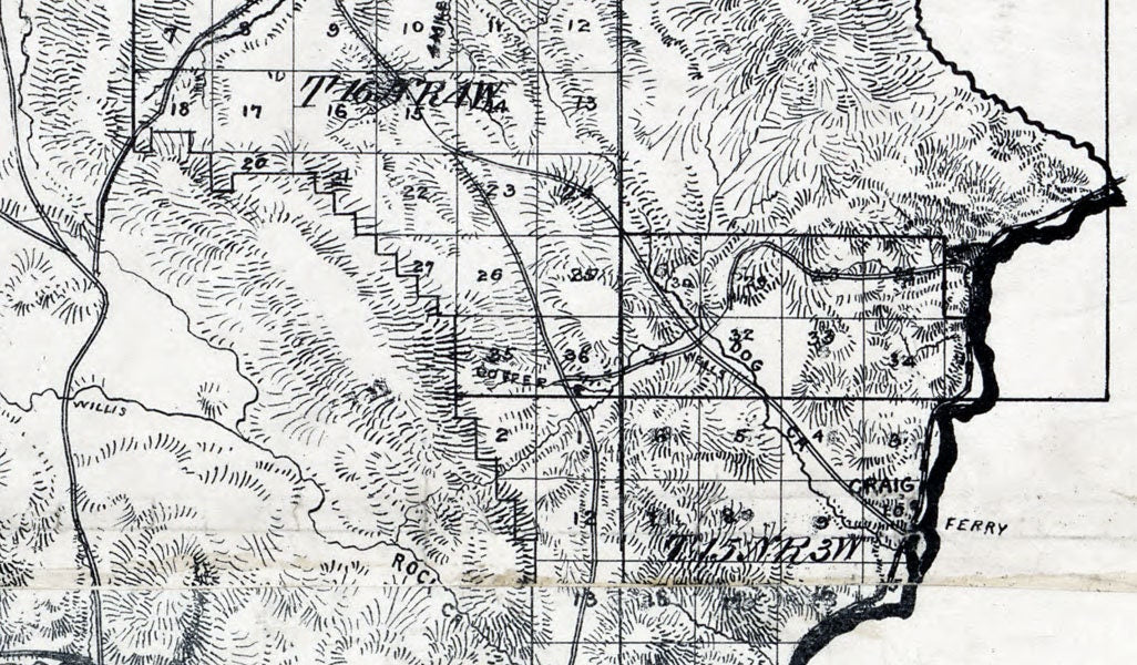 1890 Map of Lewis and Clarke County Montana