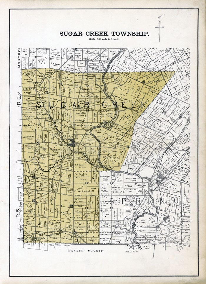 1896 Map of Sugar Creek Township Greene County Ohio