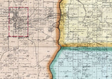 1897 Farm Line Map of Cedar County Missouri Stockton