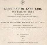 1852 Nautical Chart Map of West End Lake Erie and Detroit River