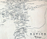 1853 Town Map of Natick Middlesex County Massachusetts