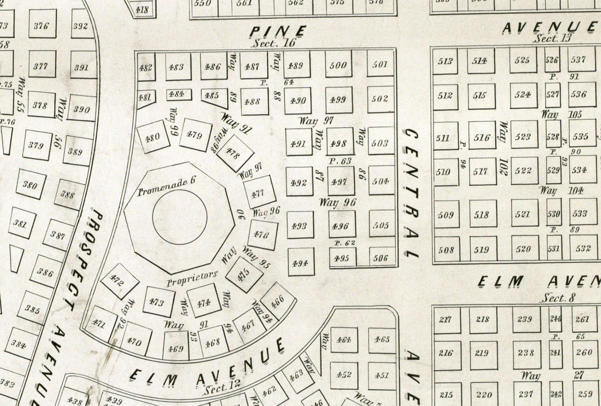 1855 Map of Groton Cemetery Middlesex County Massachusetts