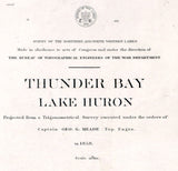 1858 Nautical Chart Map of Thunder Bay Lake Huron