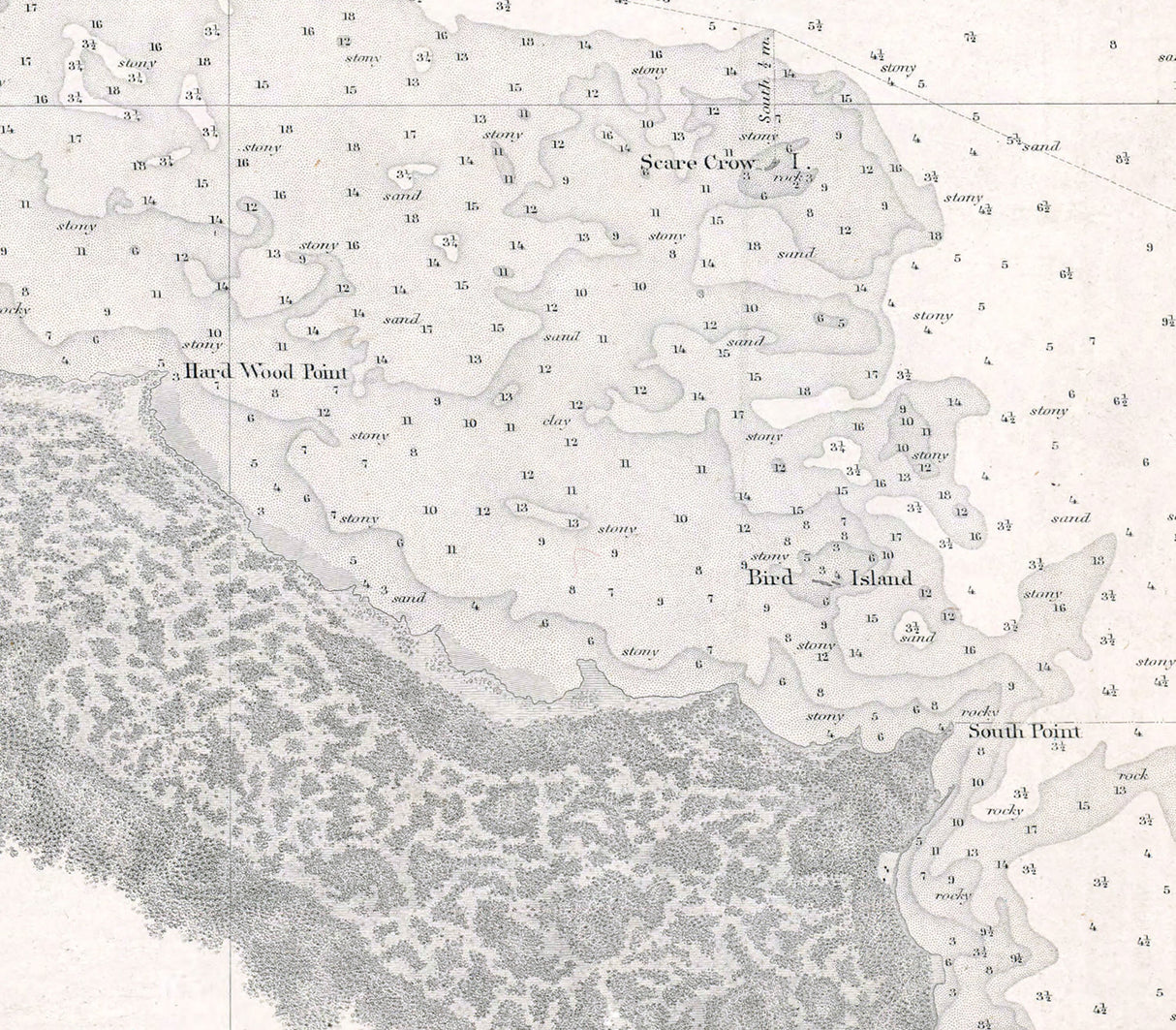 1858 Nautical Chart Map of Thunder Bay Lake Huron