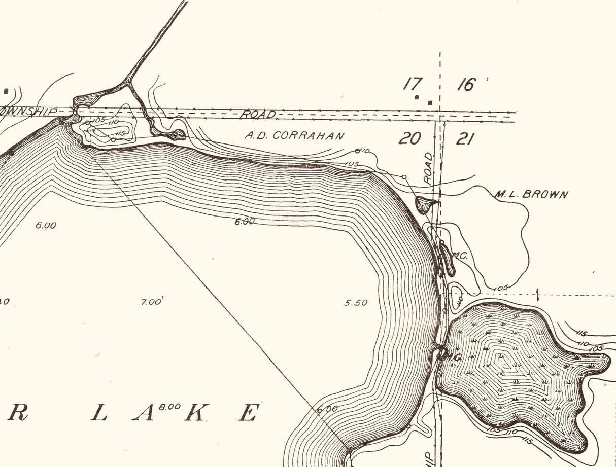 1916 Map of Silver Lake Palo Alto County Iowa