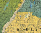 1903 Farm Line Map of Brown County Wisconsin Green Bay