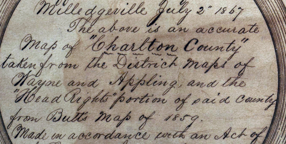 1867 Map of Charlton County Georgia