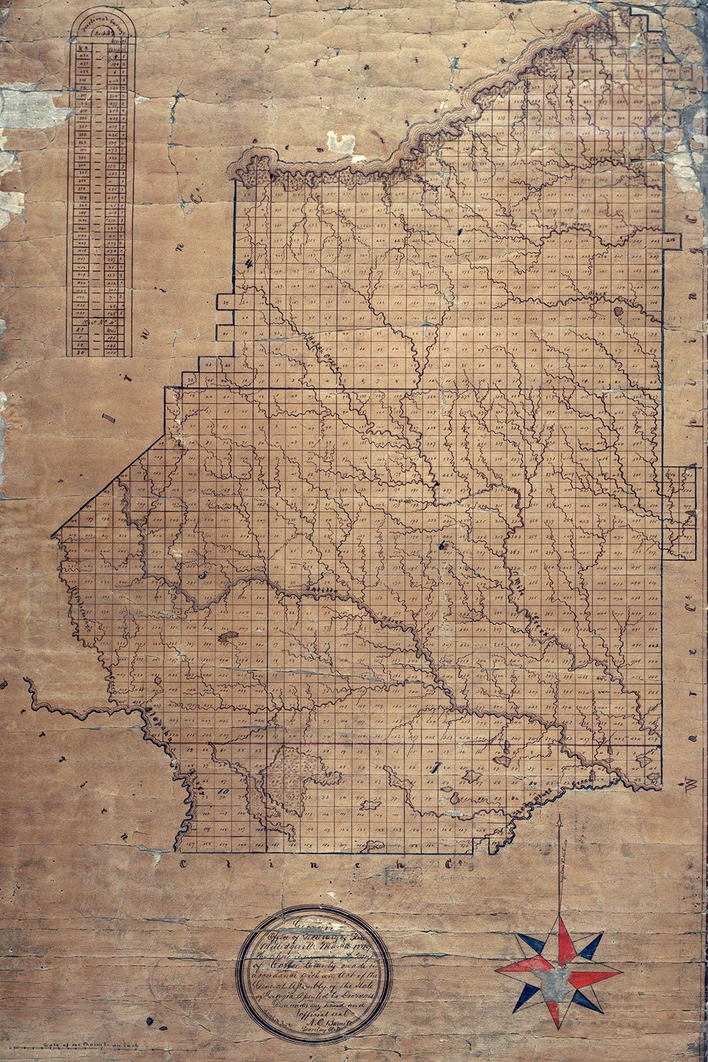 1867 Map of Coffee County Georgia