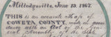 1867 Map of Coweta County Georgia