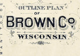 1889 Map of Brown County Wisconsin